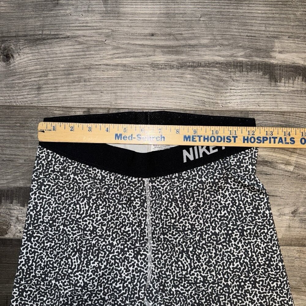 Nike Pro Leggings Womens Medium Black White Compression Dri-Fit Activewear Gym - Picture 4 of 6